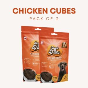 Doggie D'Lites Grain Free Chicken Cubes for Dogs and Puppies (Pack of 2)