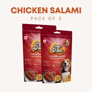 Doggie D'Lites Grain Free Chicken Salami for Dogs and Puppies (Pack of 2)